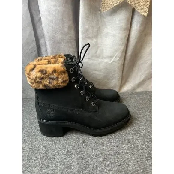 NWOT Timberland Kinsley 6-Inch Waterproof Black/Faux Fur Booties – Sz 8M - Picture 3 of 10